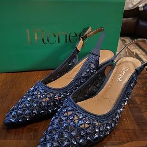 J Renee Navy Slingback Pumps